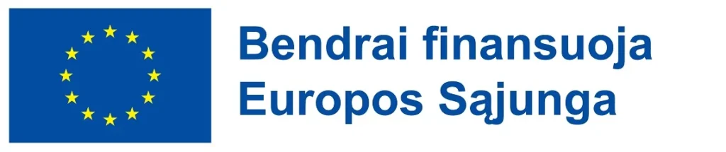 Oficiali identifikacijos emblema: Europos Sąjungos vėliava ir tekstas „Bendrai finansuoja Europos Sąjunga“.
