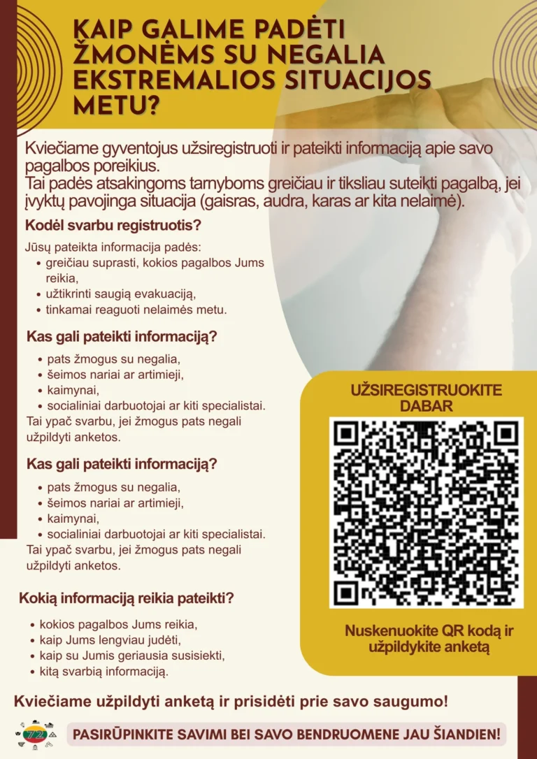 Šilalėje žmonės su negalia kviečiami registruotis