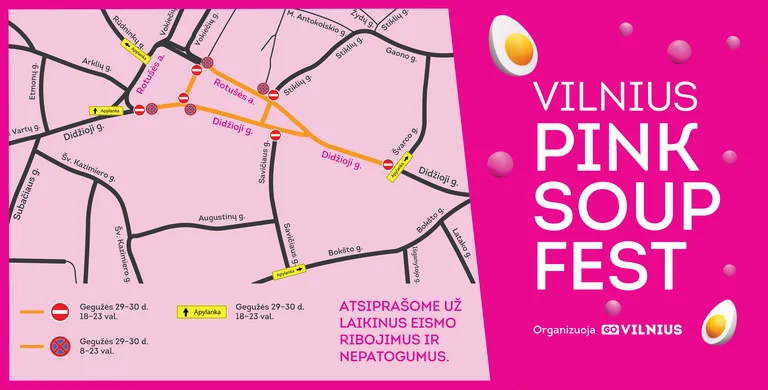 Vilniuje per rožinį festivalį keisis eismas