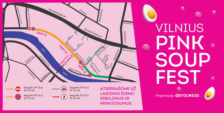 Vilniuje per rožinį festivalį keisis eismas