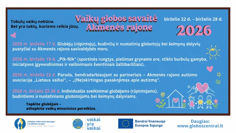 Akmenės šeimoms primenama vaikų globos savaitė