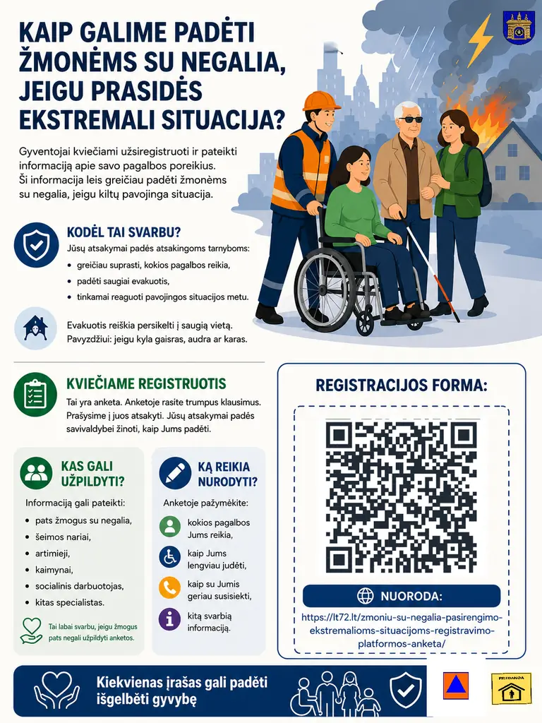 Skuode veikia registracija pagalbai nelaimių metu