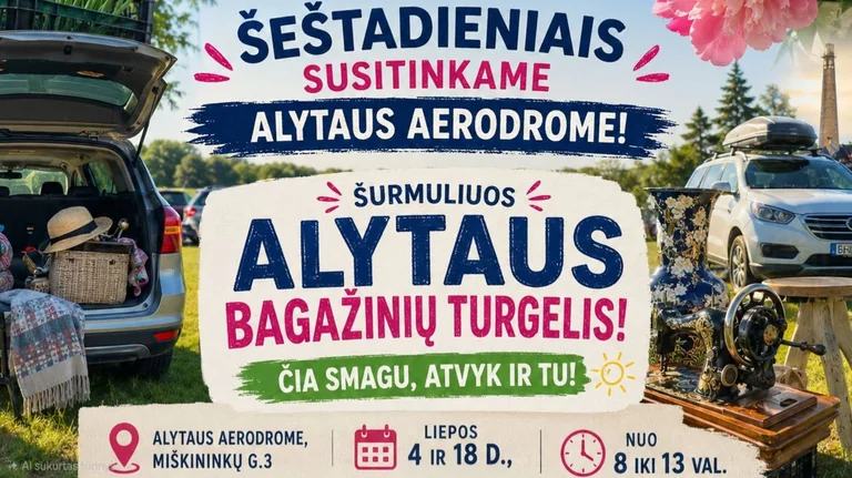 Alytuje liepos 11-ąją – bagažinių turgelis aerodrome