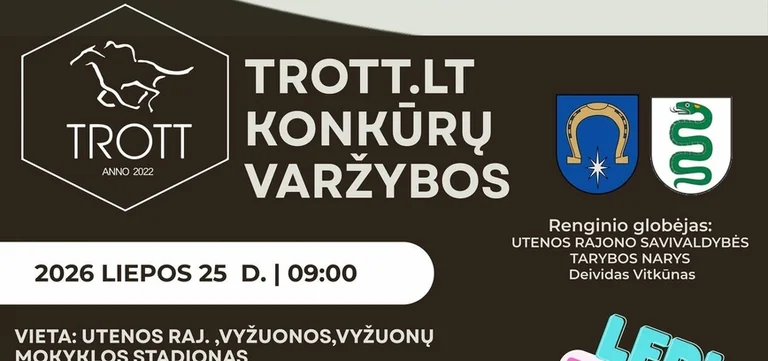 TROTT konkūrai Utenos rajone – rugpjūčio 8-ąją nemokamai
