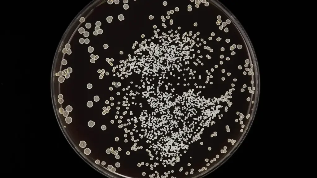 Mokslinis trichodermos grybienos auginimas laboratorinėje Petri lėkštelėje ant auginimo terpės.
