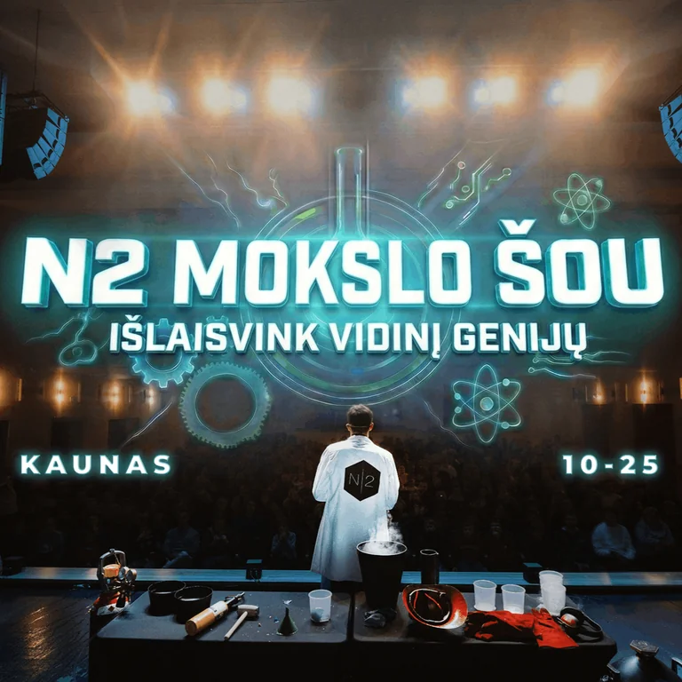 N2 Mokslo šou Kaune: eksperimentai scenoje spalio 25-ąją