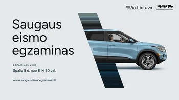 Saugaus eismo egzaminas šiandien: dalyvaukite iki 20 val: ką svarbu žinoti