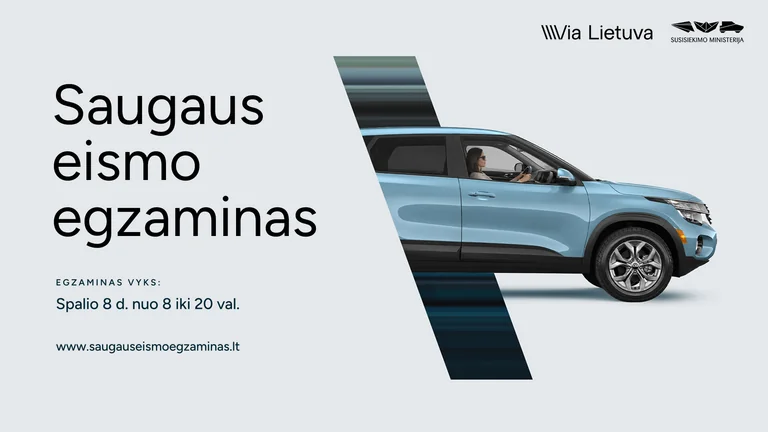 Saugaus eismo egzaminas šiandien: dalyvaukite iki 20 val: ką svarbu žinoti
