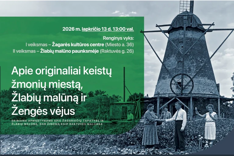 Žagarėje kalbės apie vietos tapatybę ir senąjį malūną